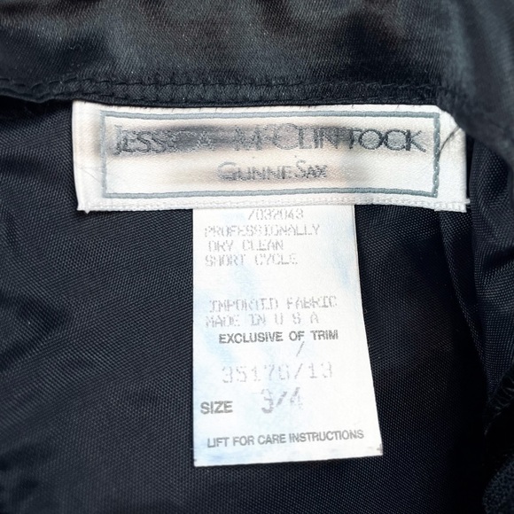 (VTG) JESSICA MCCLINTOCK • Gunne Sax Black Velvet Sequin Strapless Mini Dress - Picture 13 of 16